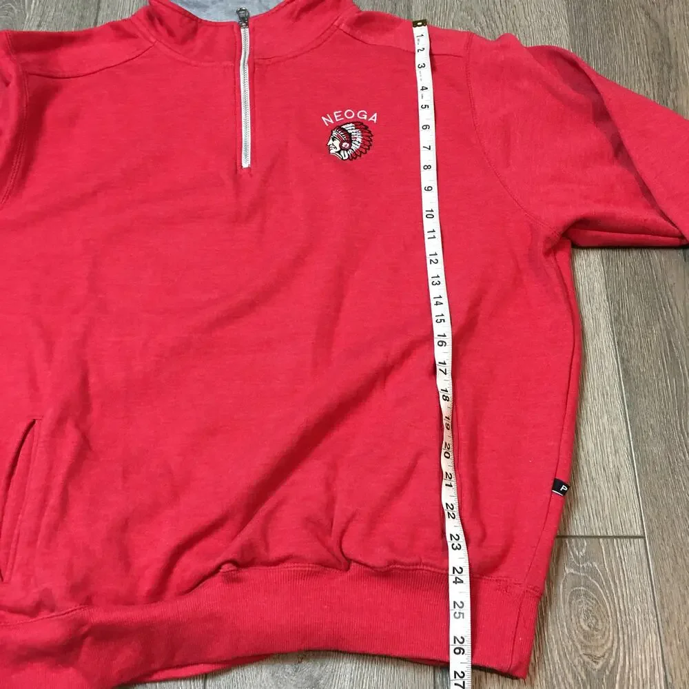 Neoga 1/4 Zip Up Sweatshirt Red Long Sleeve Sizes XL